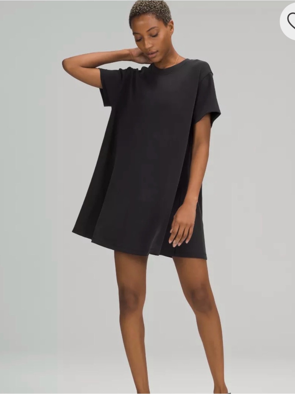 lululemon athletica Black Short-Sleeve A-Line Mini Dress